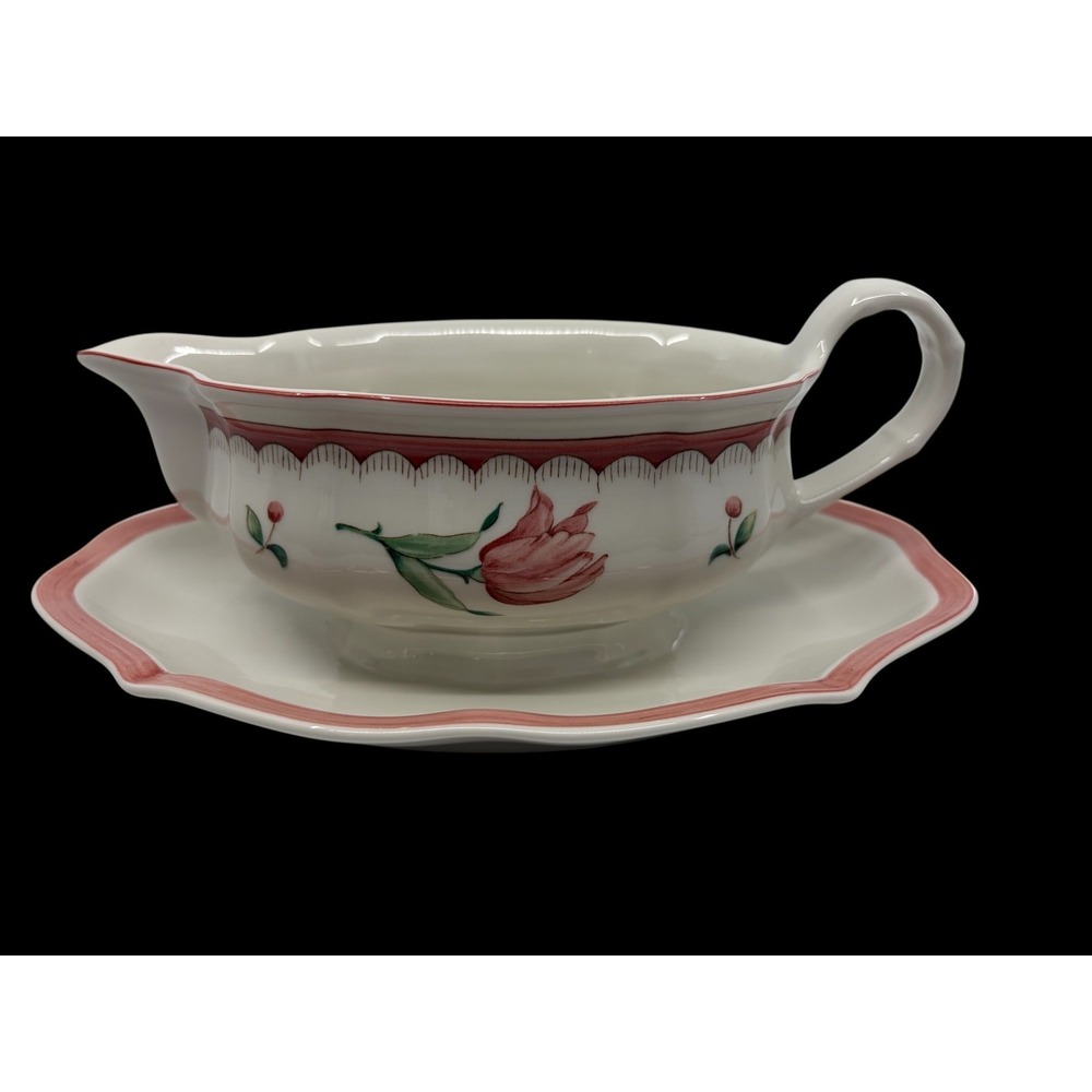 Villeroy & Boch Jardin D'Alsace Fleur Gravy Boat Attached Underplate Luxembourg